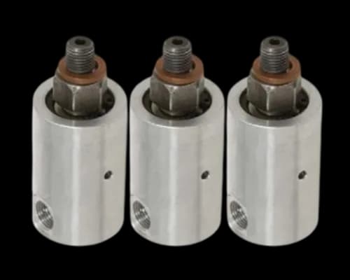 HPP hydraulic rotary union with threaded top connector and blue side ports