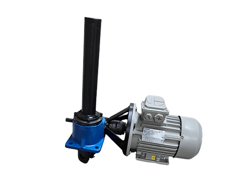 HPP motorized worm gear screw jack with mounted electric motor drive