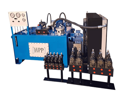 HPP hydraulic power pack for rolling mill industry with valve bank and pressure gauges